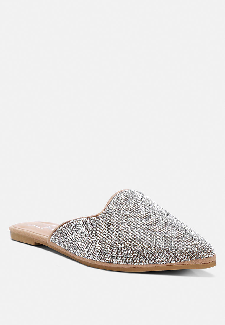 Rayen Rhinestones Embellished Mules - Tigbul's Variety Fashion Shop
