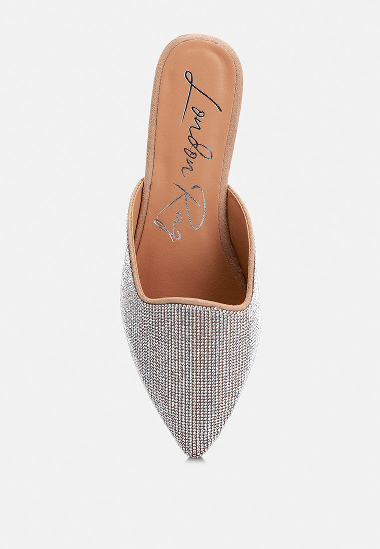 Rayen Rhinestones Embellished Mules - Tigbul's Variety Fashion Shop