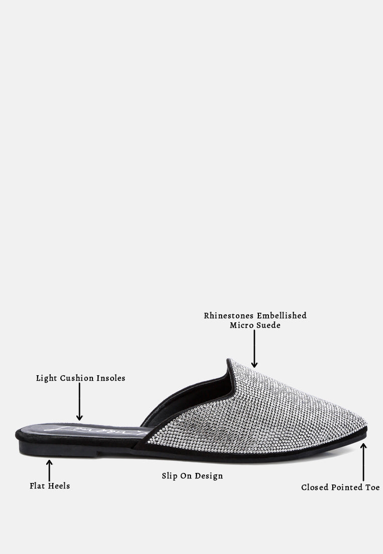Rayen Rhinestones Embellished Mules - Tigbul's Variety Fashion Shop