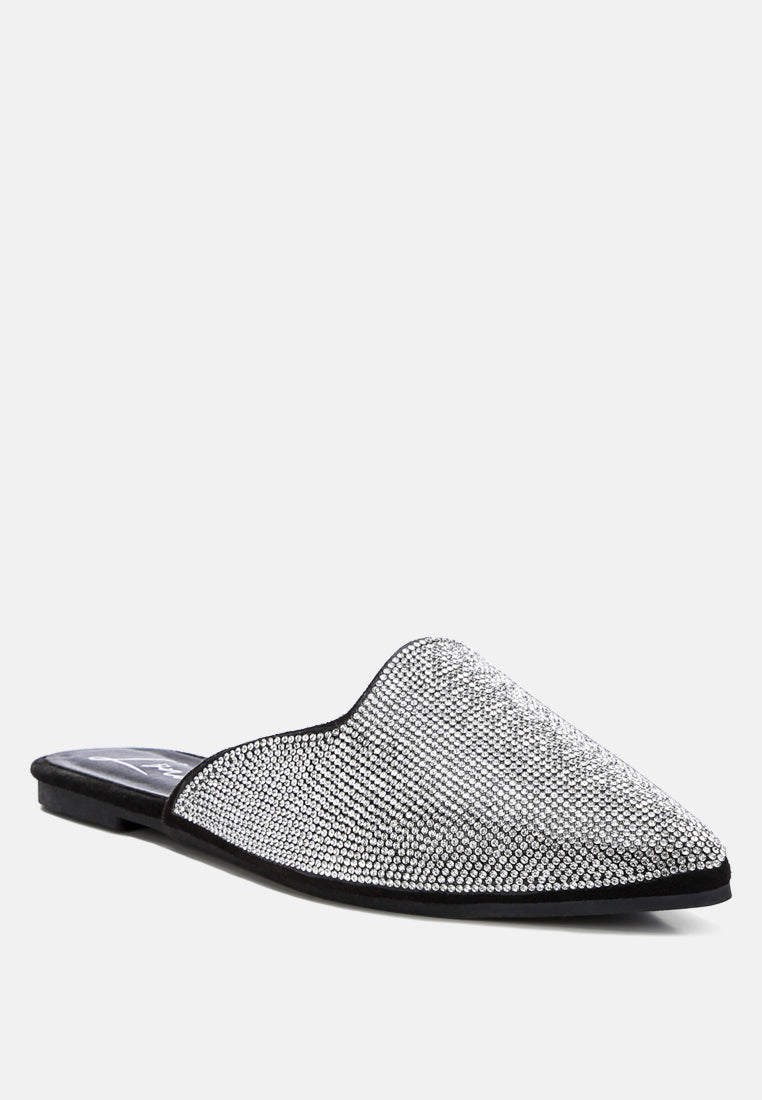 Rayen Rhinestones Embellished Mules - Tigbul's Variety Fashion Shop