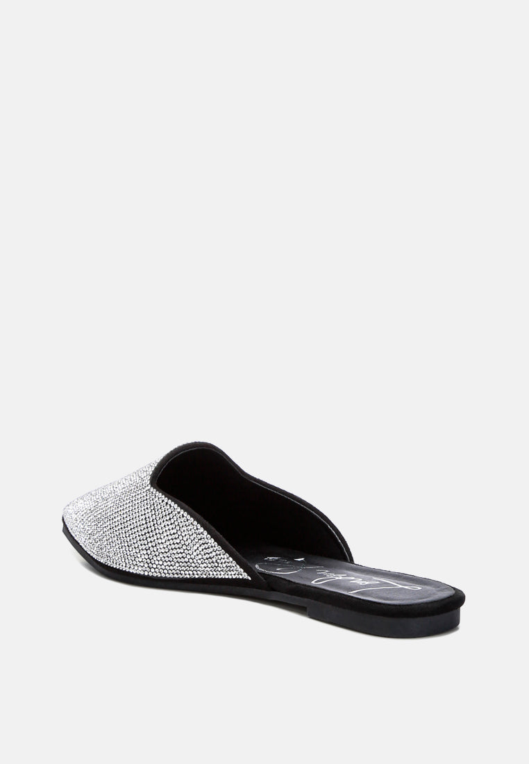 Rayen Rhinestones Embellished Mules - Tigbul's Variety Fashion Shop