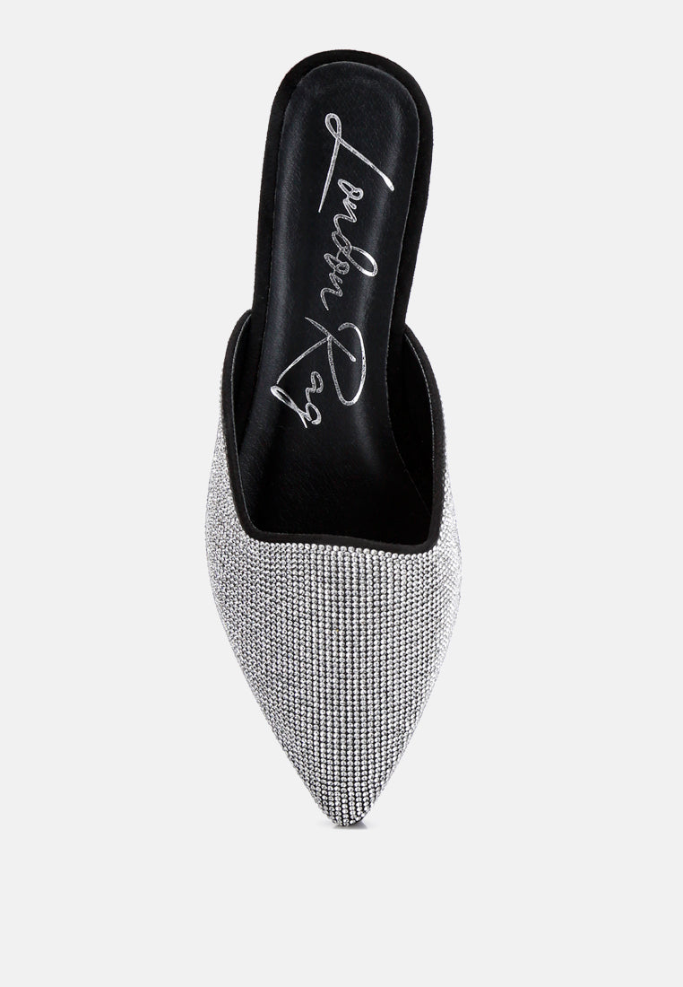 Rayen Rhinestones Embellished Mules - Tigbul's Variety Fashion Shop