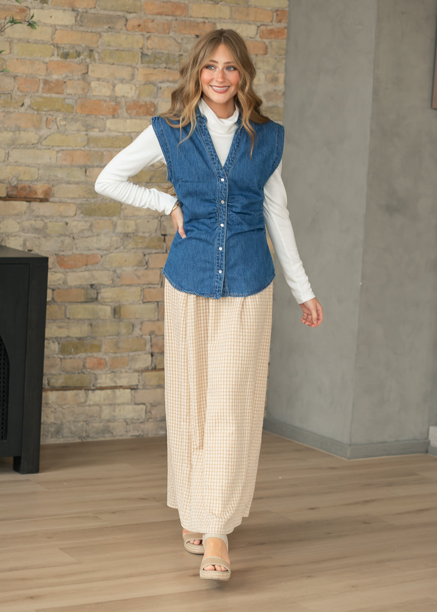 Rayne Modern Gingham Maxi Skirt - Tigbul's Variety Fashion Shop