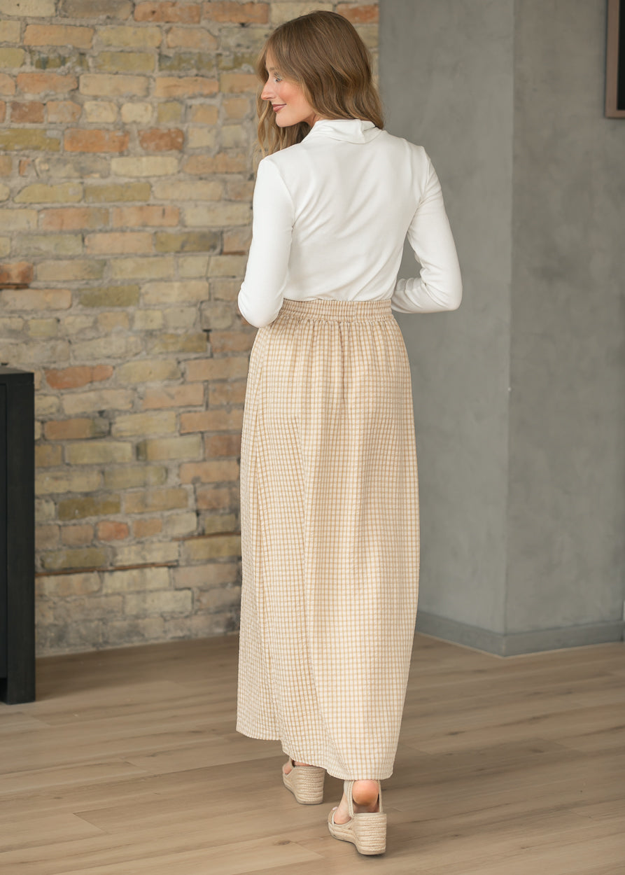 Rayne Modern Gingham Maxi Skirt - Tigbul's Variety Fashion Shop
