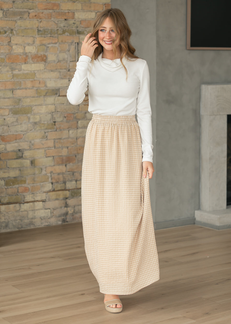 Rayne Modern Gingham Maxi Skirt - Tigbul's Variety Fashion Shop
