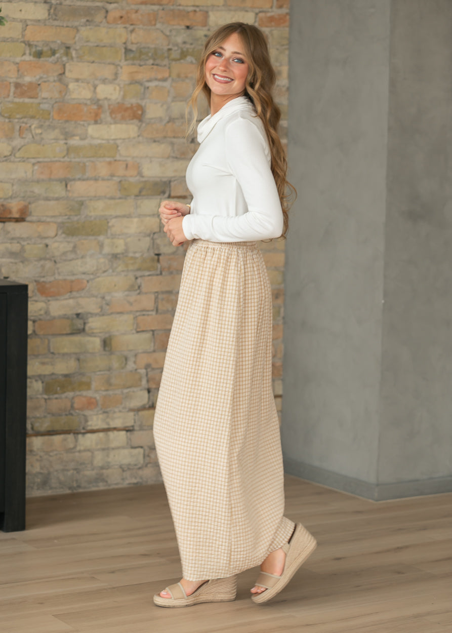 Rayne Modern Gingham Maxi Skirt - Tigbul's Variety Fashion Shop