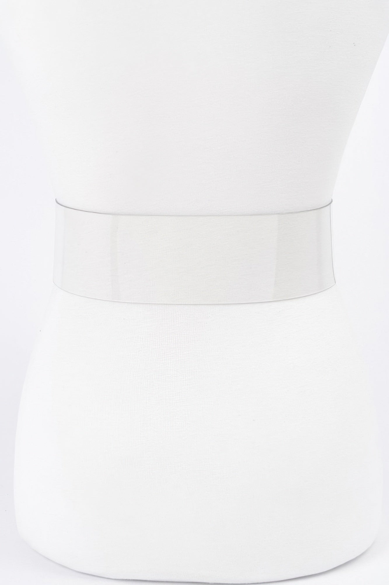 Clear belt strap only, wide transparent band on torso display