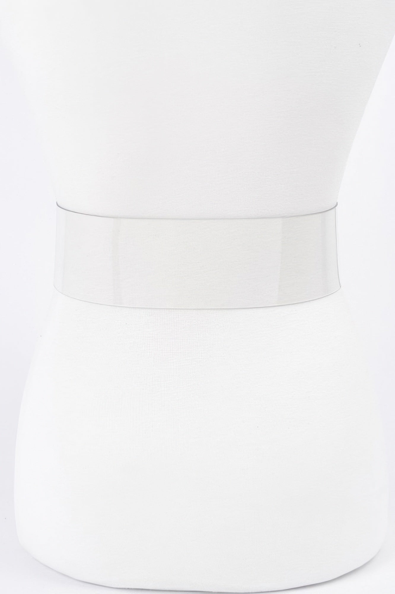 Clear plus-size belt strap, wide band, no buckle shown