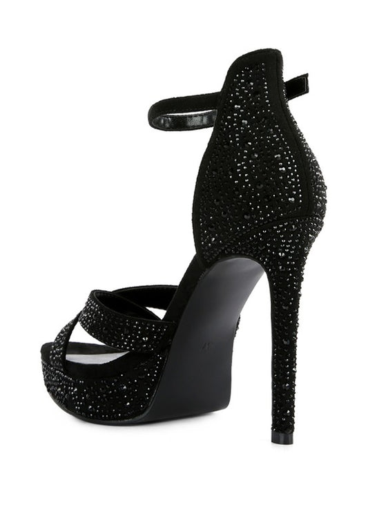REGALIA Diamante Studded High Heel Dress Sandals - Tigbul's Variety Fashion Shop