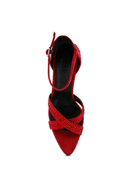 REGALIA Diamante Studded High Heel Dress Sandals - Tigbul's Variety Fashion Shop