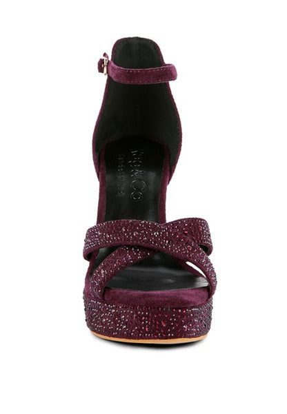 REGALIA Diamante Studded High Heel Dress Sandals - Tigbul's Variety Fashion Shop