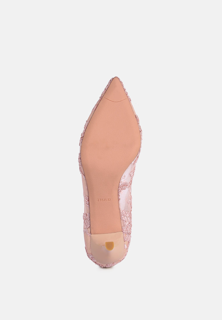 Reunion Lace Mid Heel Pumps - Tigbul's Variety Fashion Shop
