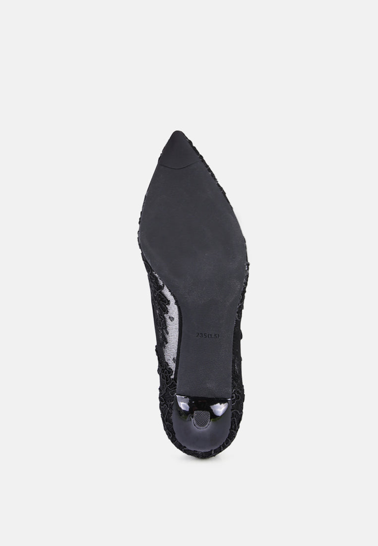 Reunion Lace Mid Heel Pumps - Tigbul's Variety Fashion Shop