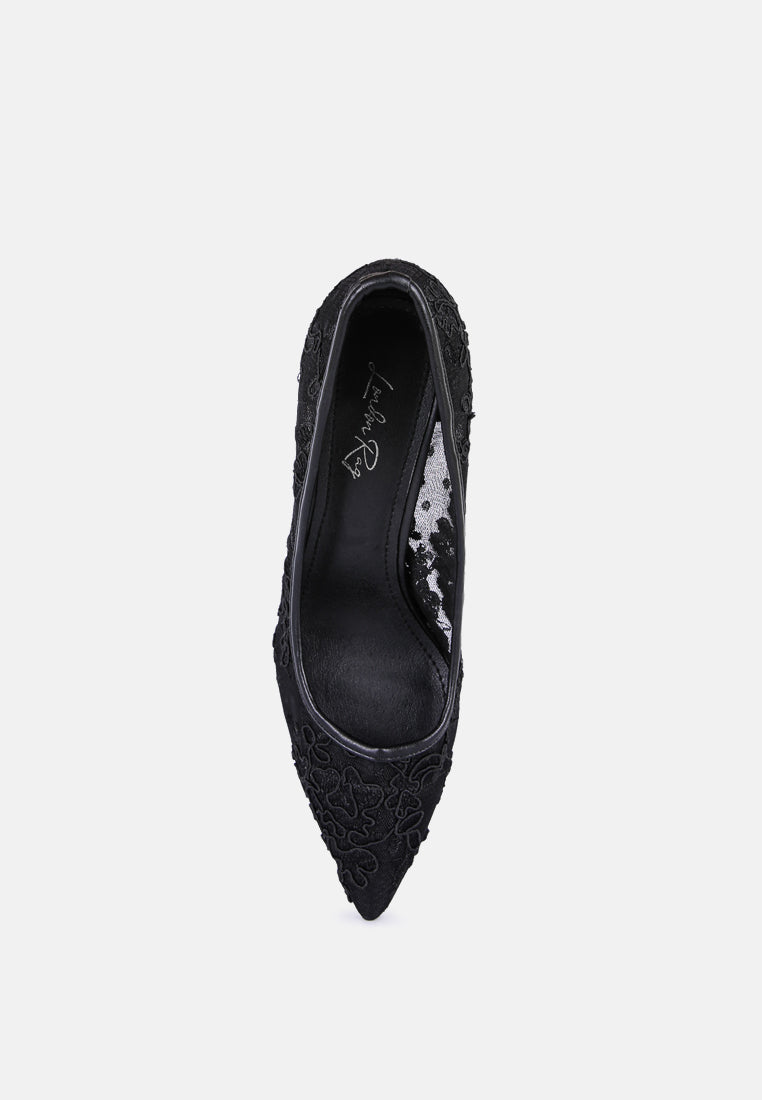 Reunion Lace Mid Heel Pumps - Tigbul's Variety Fashion Shop