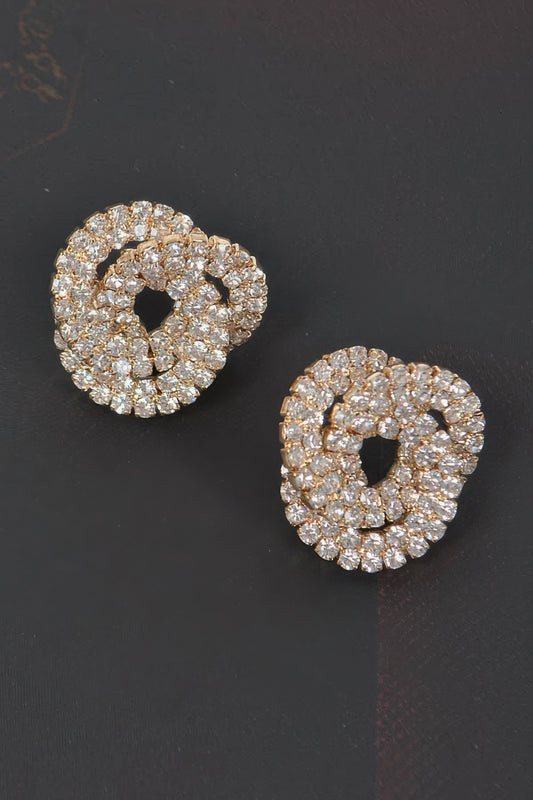 Rhinestone Button Earrings - Tigbul's Variety Fashion Shop