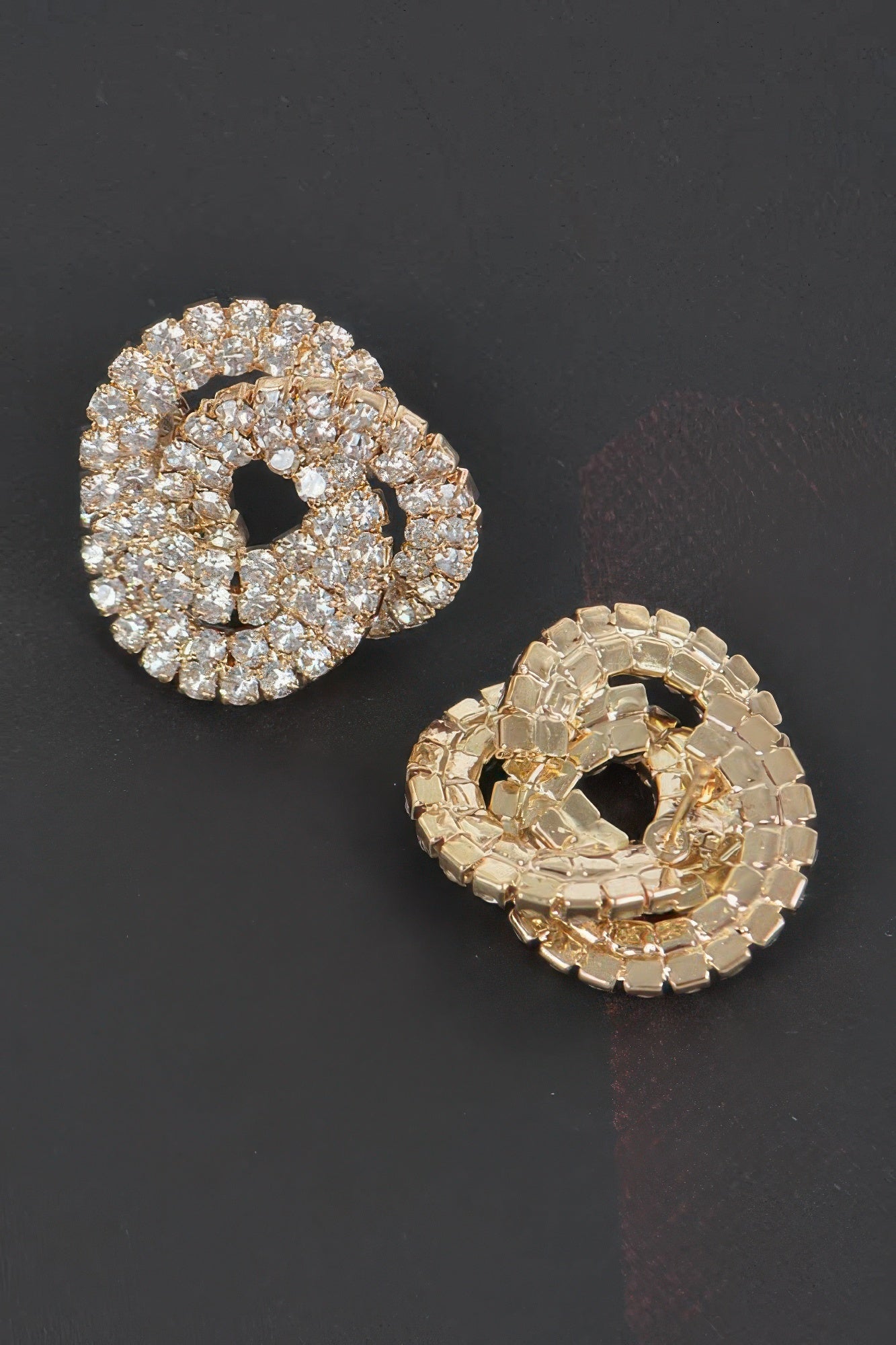 Rhinestone Button Earrings - Tigbul's Variety Fashion Shop
