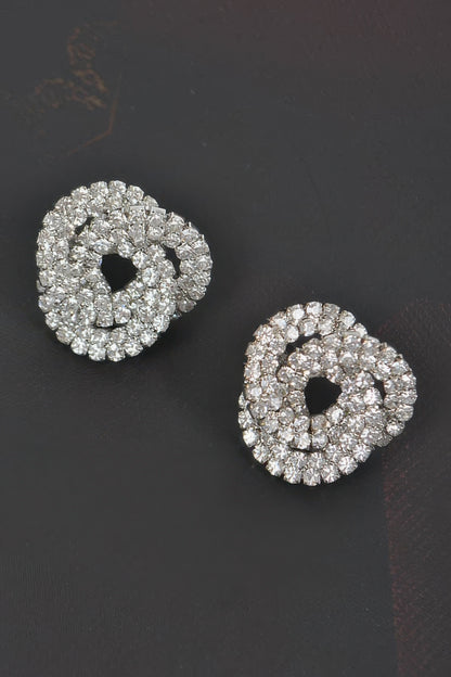 Rhinestone Button Earrings - Tigbul's Variety Fashion Shop