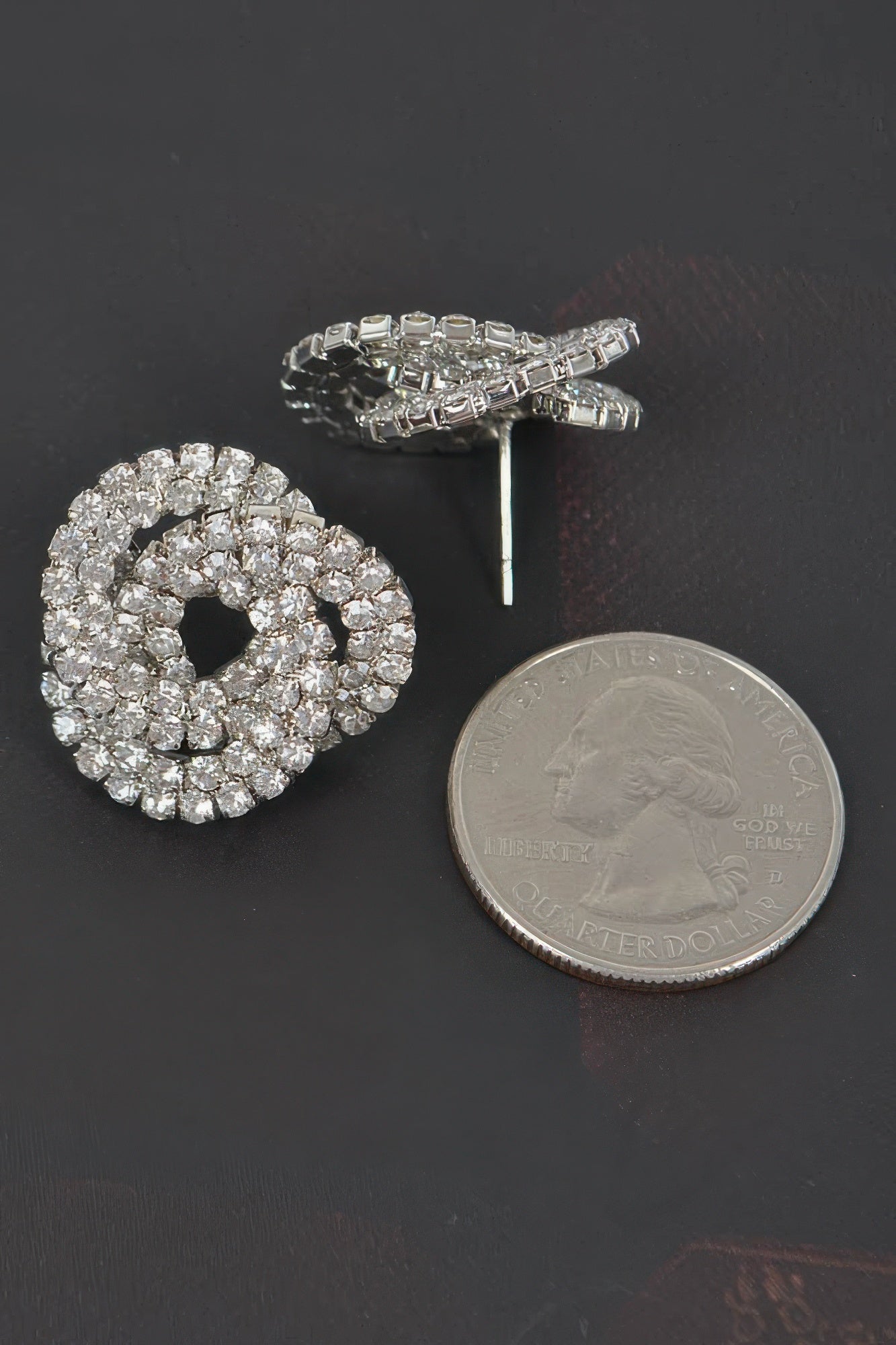 Rhinestone Button Earrings - Tigbul's Variety Fashion Shop