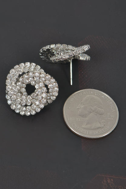 Rhinestone Button Earrings - Tigbul's Variety Fashion Shop