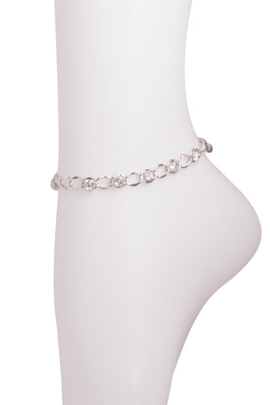 RHINESTONE CHAIN ANKLET - Tigbul's Variety Fashion Shop
