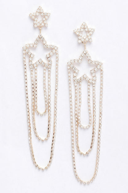 Rhinestone Fringe Earring - Tigbul's Variety Fashion Shop