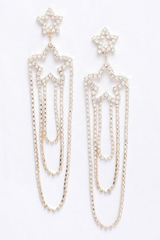 Rhinestone Fringe Earring - Tigbul's Variety Fashion Shop