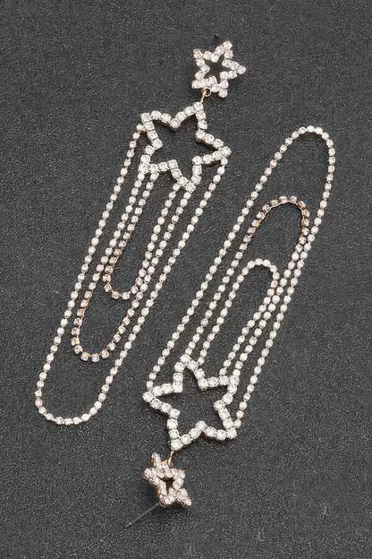 Rhinestone Fringe Earring - Tigbul's Variety Fashion Shop