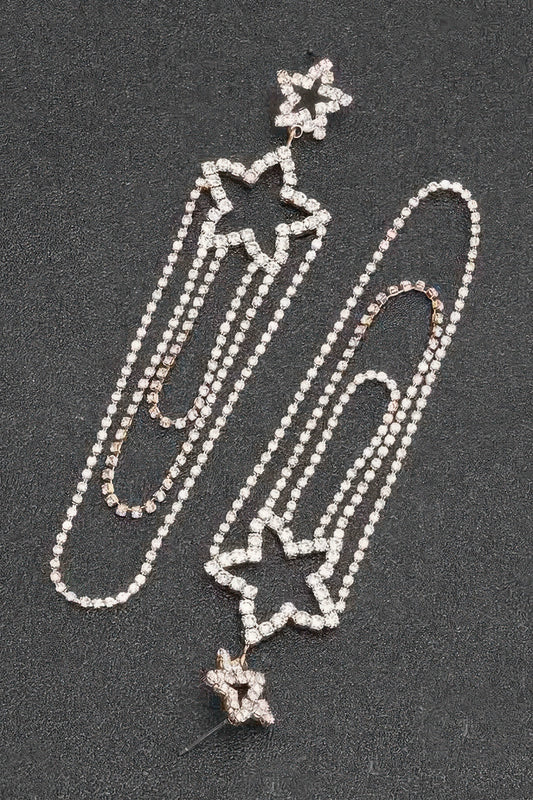 Rhinestone Fringe Earring - Tigbul's Variety Fashion Shop