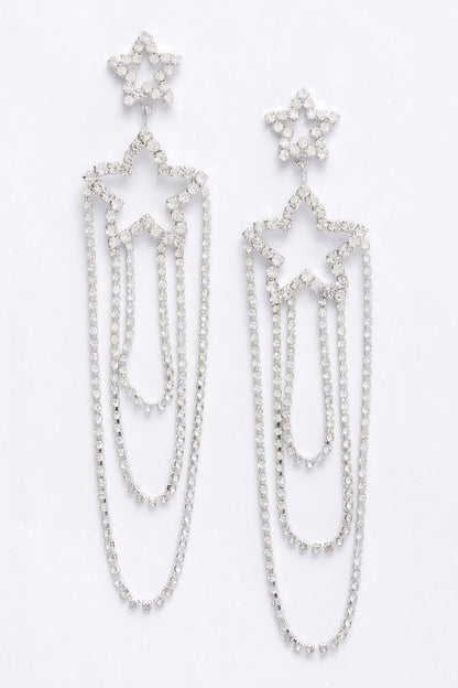 Rhinestone Fringe Earring - Tigbul's Variety Fashion Shop