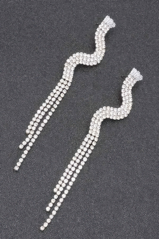 Rhinestone Fringe Earring - Tigbul's Variety Fashion Shop