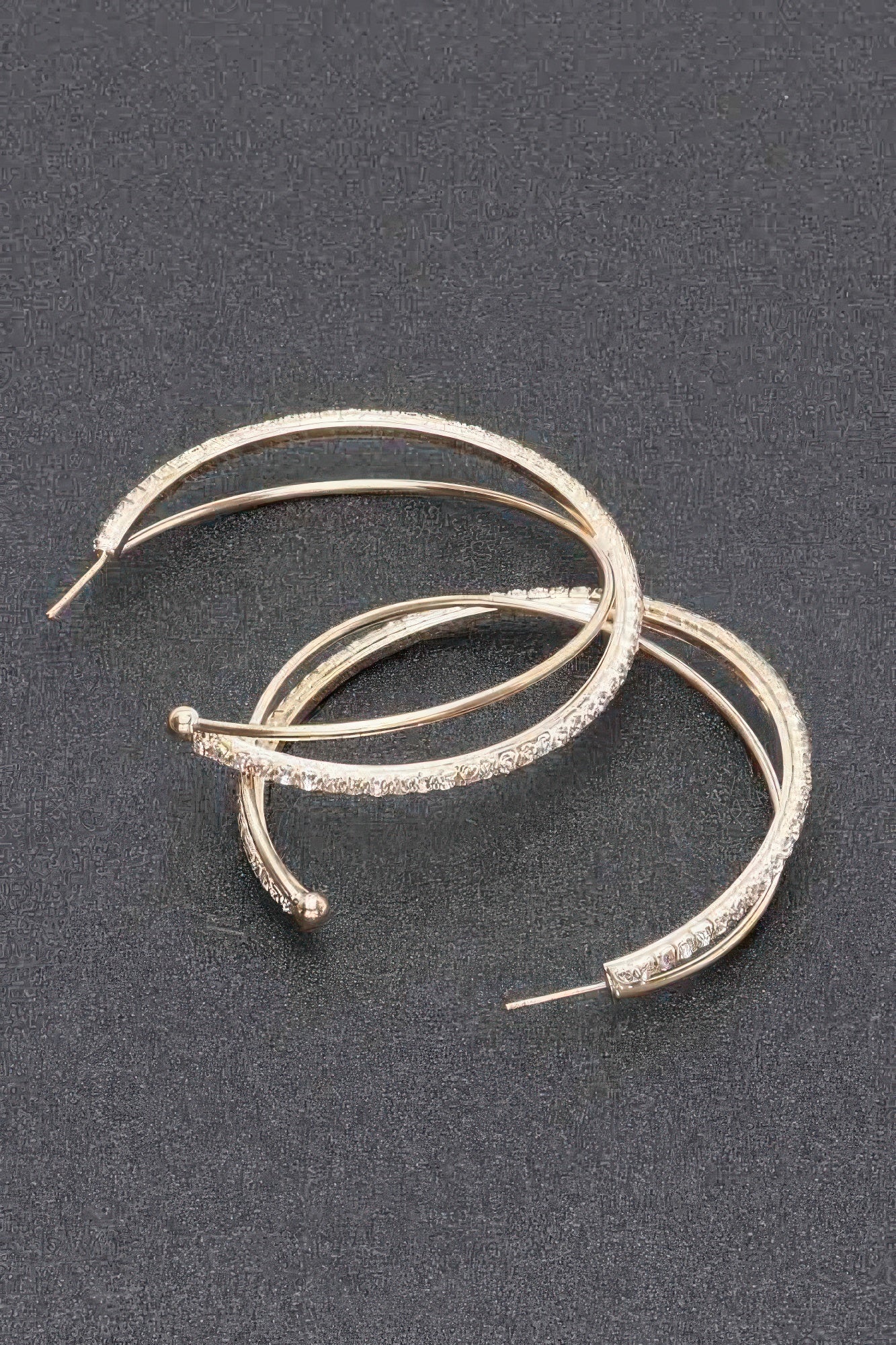 Rhinestone hoop earrings, gold-toned open hoops with clear rhinestone trim