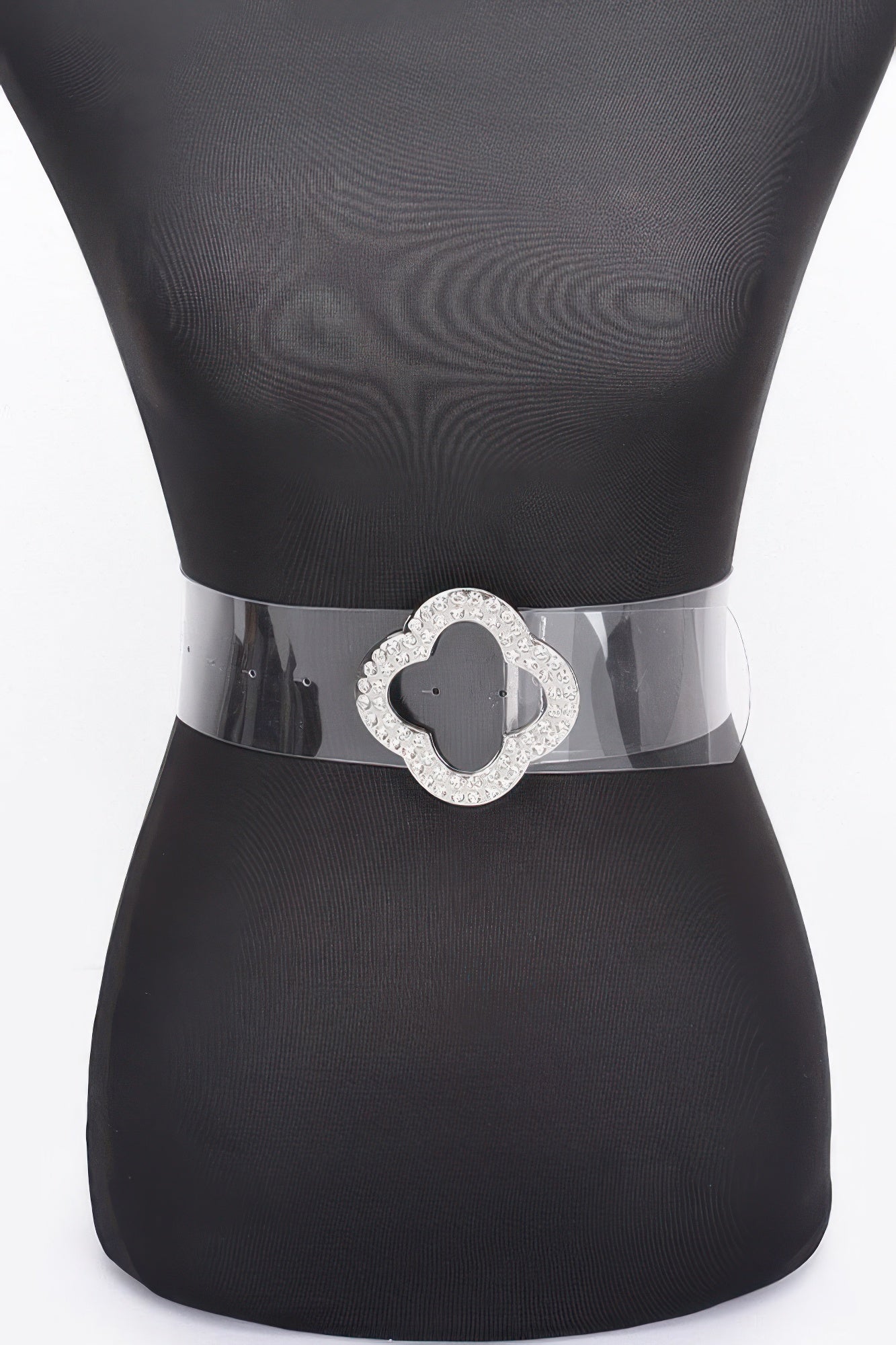 Rhinestone Metal Buckle Clear Belt - Tigbul's Variety Fashion Shop