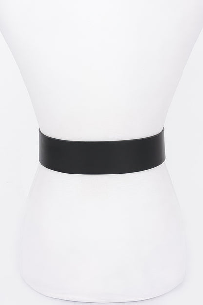 Rhinestone Metal Buckle Metallic Stretch Belt - Tigbul's Variety Fashion Shop