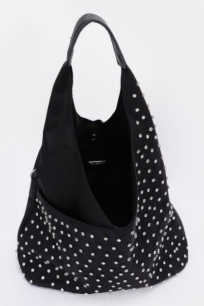 Rhinestone Studded Bindle Bag - Tigbul's Variety Fashion Shop