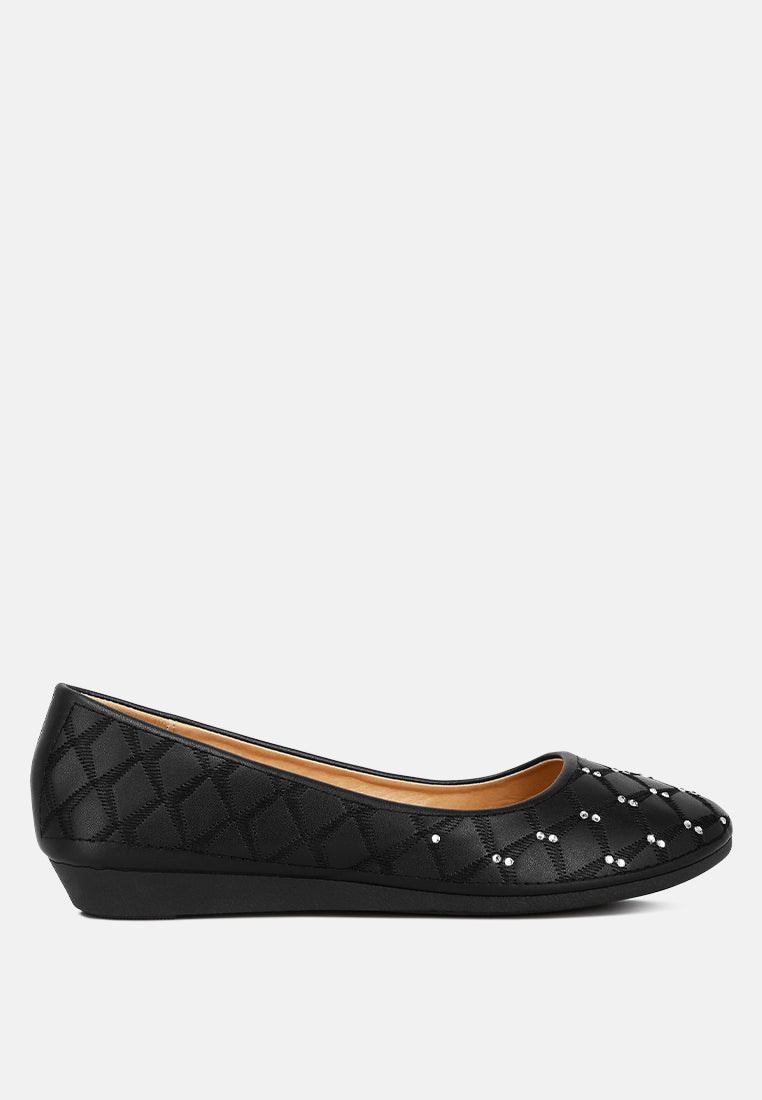 Gia Rhinestone Embellished Women'S Ballerinas - Tigbul's Variety Fashion Shop