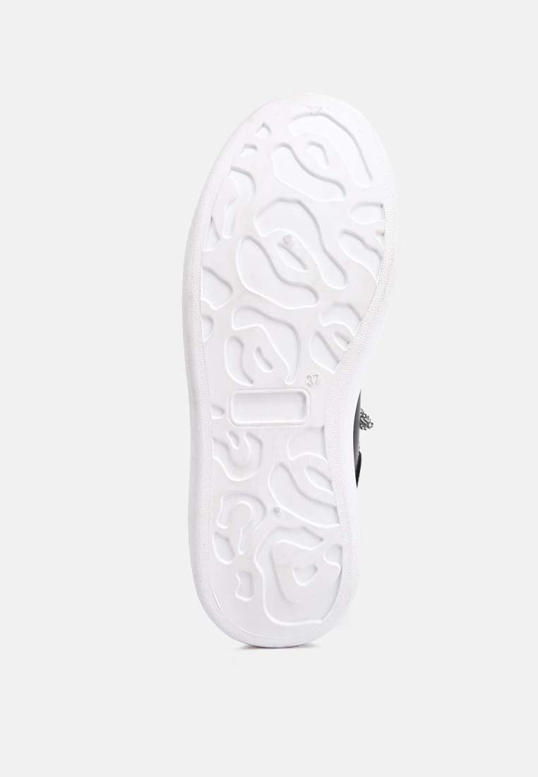 Jaxen Rhinestones Lace Up Sneakers - Tigbul's Variety Fashion Shop