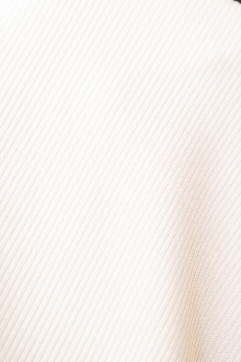 White ribbed knit fabric texture for crop tank and shorts set