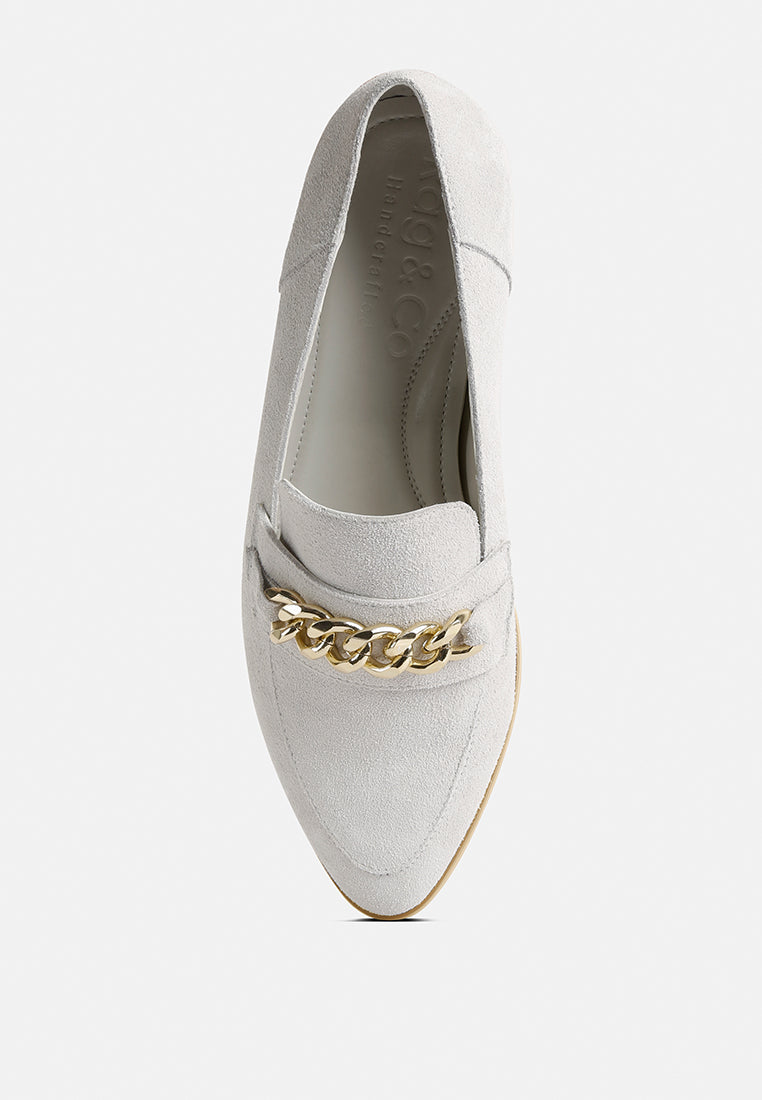 Ricka Chain Embellished Loafers - Tigbul's Variety Fashion Shop