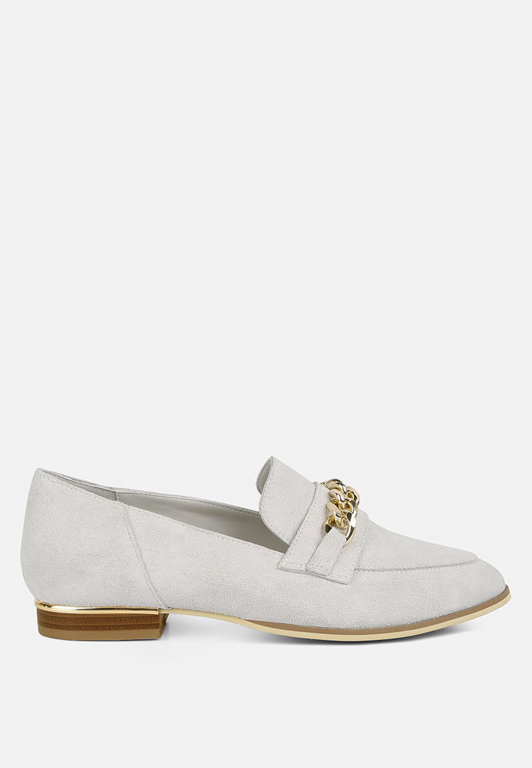 Ricka Chain Embellished Loafers - Tigbul's Variety Fashion Shop