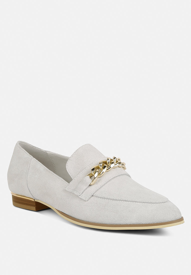 Ricka Chain Embellished Loafers - Tigbul's Variety Fashion Shop