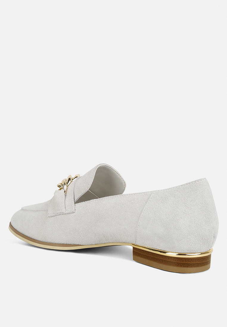 Ricka Chain Embellished Loafers - Tigbul's Variety Fashion Shop
