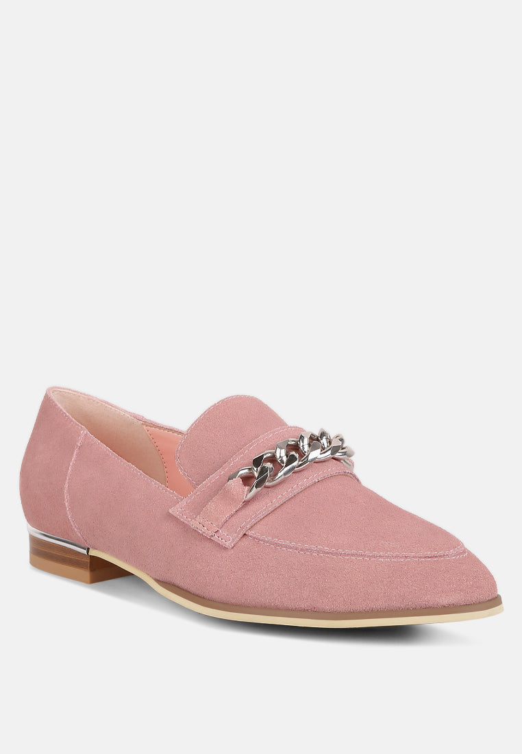 Ricka Chain Embellished Loafers - Tigbul's Variety Fashion Shop