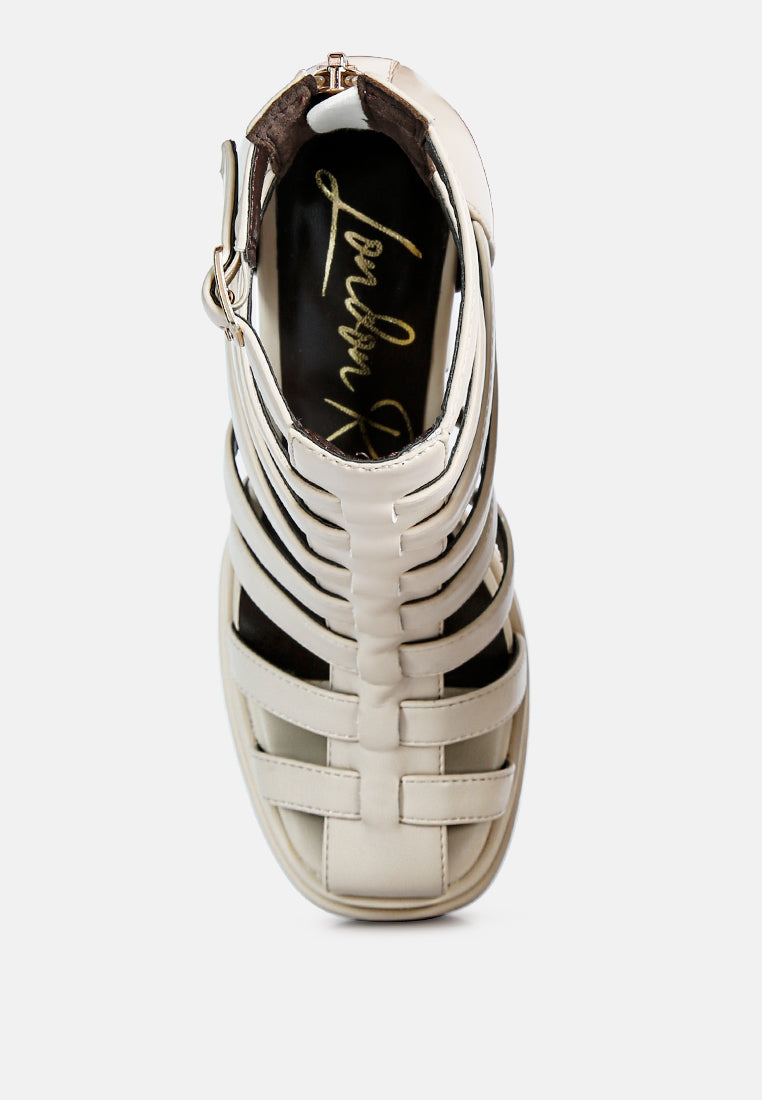 Rielle High Platform Cage Boot Sandals - Tigbul's Variety Fashion Shop