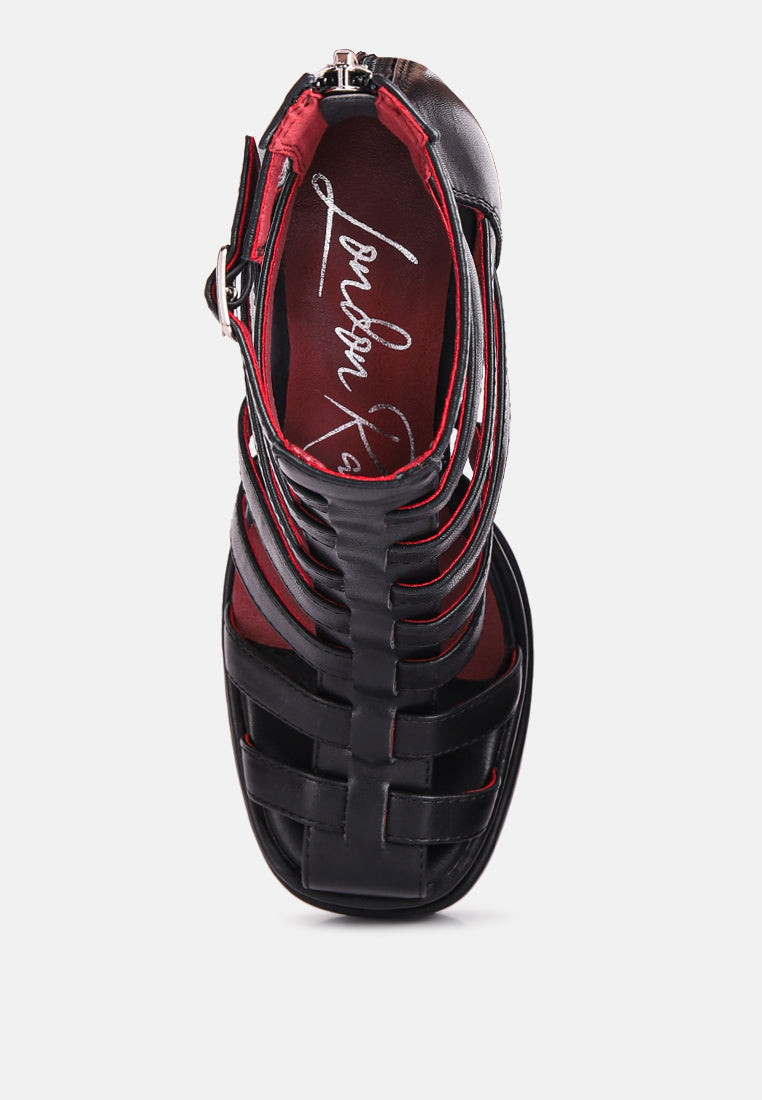Rielle High Platform Cage Boot Sandals - Tigbul's Variety Fashion Shop