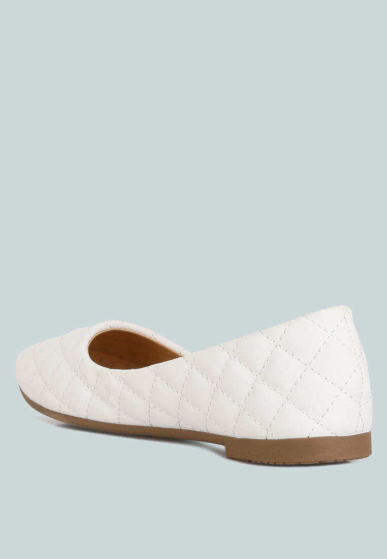 Rikhani Quilted Detail Ballet Flats - Tigbul's Variety Fashion Shop