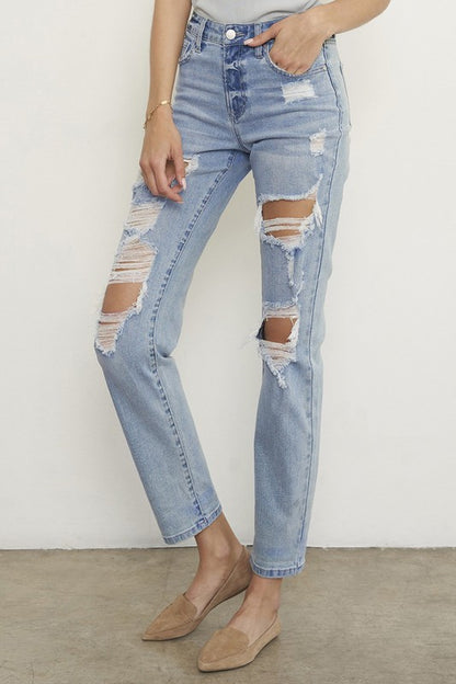 Ripped Boyfriend Jeans - Tigbul's Variety Fashion Shop