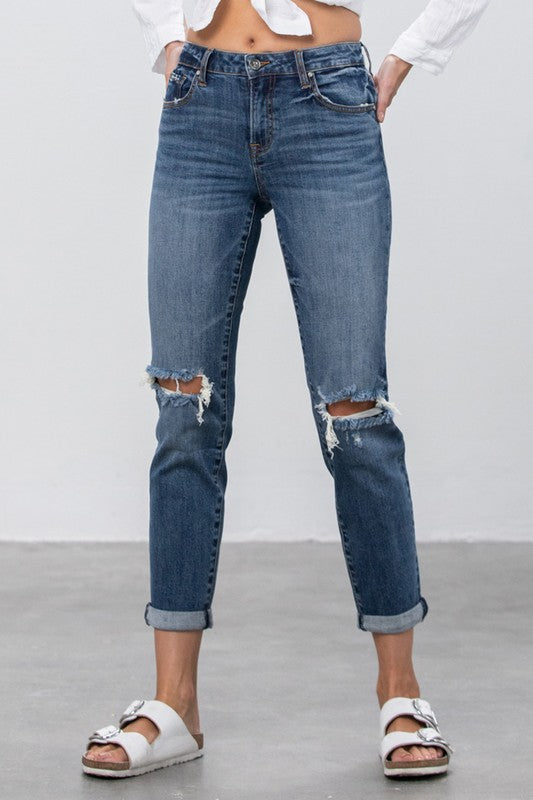 Ripped Boyfriend Jeans - Tigbul's Variety Fashion Shop