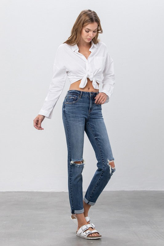 Ripped Boyfriend Jeans - Tigbul's Variety Fashion Shop