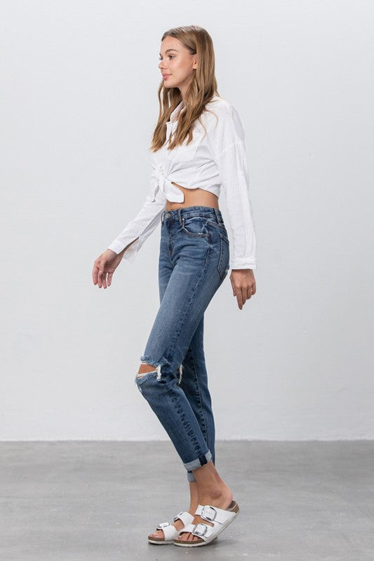 Ripped Boyfriend Jeans - Tigbul's Variety Fashion Shop