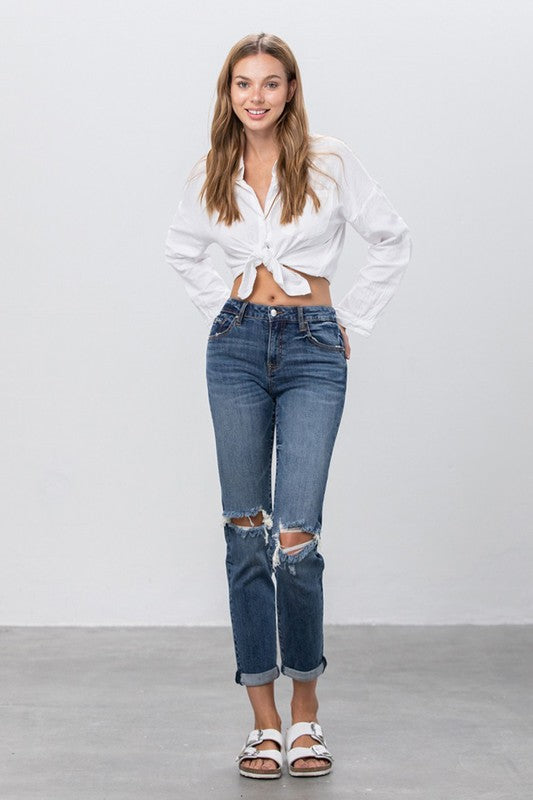 Ripped Boyfriend Jeans - Tigbul's Variety Fashion Shop